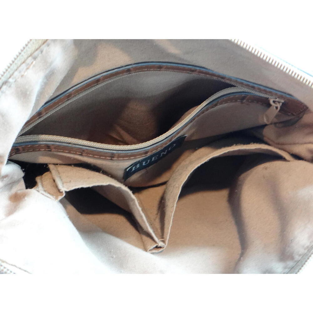 Brown Leather Women's Crossbody Bag with Multiple Zippered‎ Compartments - Picture 7 of 8
